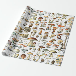 Vintage Botanical Mushroom Wrappingl Paper