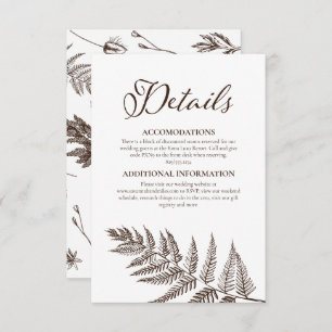 Vintage Botanical Neutral Sepia Brown Enclosure Card