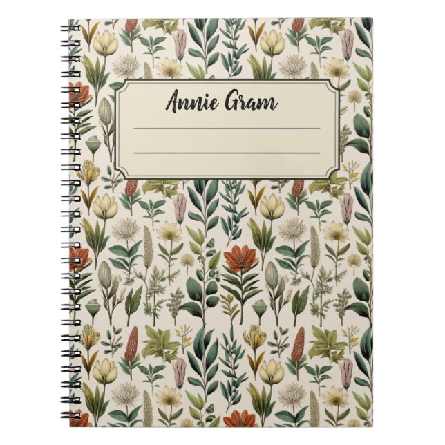 Vintage Botanical Notebook – Antique Floral (Front)