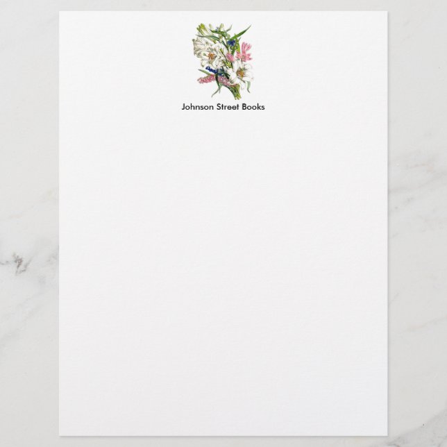 Vintage Botanical Page Personalised Letterhead (Front)