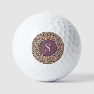 Vintage Botanical Paisley Floral Pattern – Ornate  Golf Balls