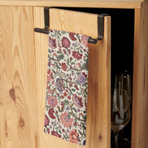 Vintage Botanical Paisley Floral Pattern – Ornate Tea Towel