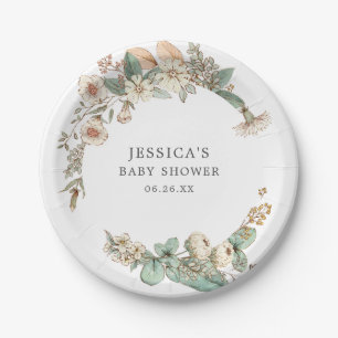 Vintage Botanical Paper Plates