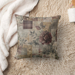 Vintage Botanical Patchwork Rustic (2) Cushion