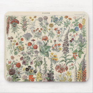 Vintage Botanical Pattern Mouse Mat