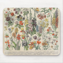 Vintage Botanical Pattern Mouse Mat