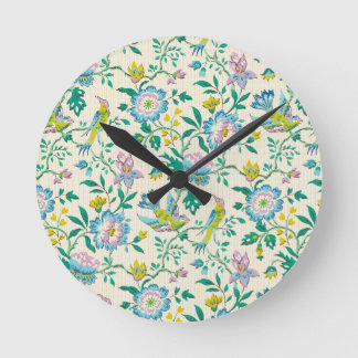 Vintage Botanical Pattern Round Clock