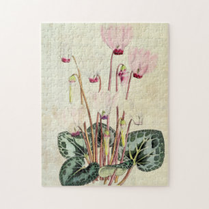 Vintage Botanical Persian Cyclamen Jigsaw Puzzle
