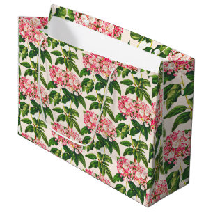 Vintage Botanical Pink Mountain Laurel Flower  Large Gift Bag
