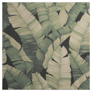 Vintage botanical print banana leaf fabric