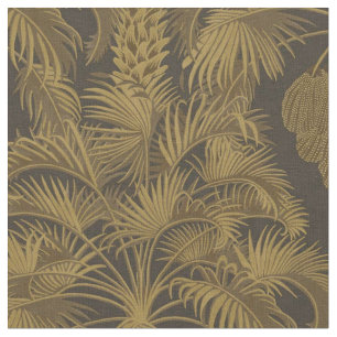 Vintage botanical print palm leaves fabric