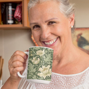 Vintage Botanical Retirement Gifts for Mum Green Mug