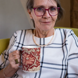 Vintage Botanical Retirement Gifts for Mum Red Mug