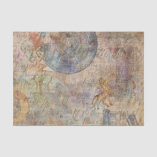 Vintage Botanical Retro Victorian Aged Tissue Pape Tissue Paper