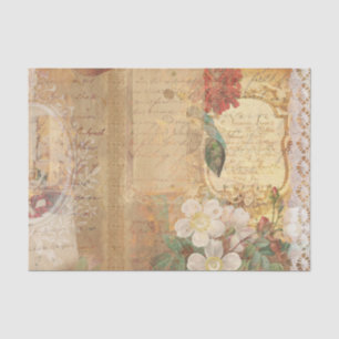 Vintage Botanical Retro Victorian Aged Tissue Paper