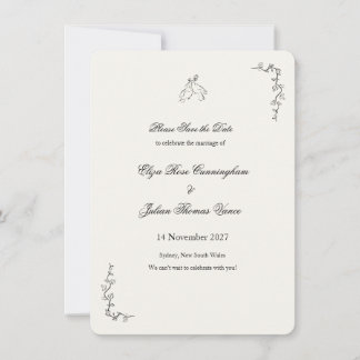 Vintage Botanical Romantic Ivy Save the Date