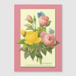 Vintage Botanical Rose Bouquet Magnetic Template