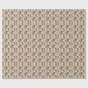 Vintage Botanical Rose & Damask Floral Pattern Art Wrapping Paper