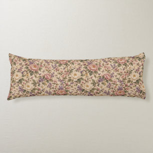Vintage Botanical Rose Garden & Butterfly Pattern Body Cushion