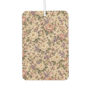 Vintage Botanical Rose Garden & Butterfly Pattern Car Air Freshener