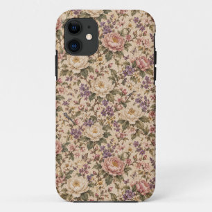 Vintage Botanical Rose Garden & Butterfly Pattern  iPhone 11 Case