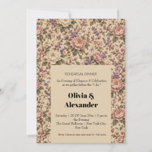 Vintage Botanical Rose Garden & Butterfly Pattern Invitation