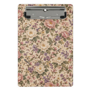 Vintage Botanical Rose Garden & Butterfly Pattern Mini Clipboard