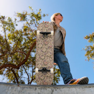 Vintage Botanical Rose Garden & Butterfly Pattern Skateboard