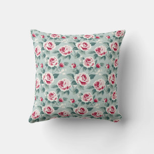 Vintage Botanical Roses Design Cushion