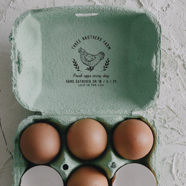 Vintage Botanical Rustic Egg Carton Farmhouse Rubber Stamp (Creator Uploaded)