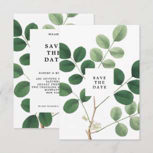 vintage botanical save the date card