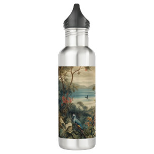 Vintage botanical scene birds flowers in paradise 710 ml water bottle