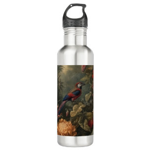Vintage botanical scene birds flowers in paradise 710 ml water bottle