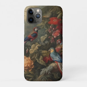 Vintage botanical scene birds flowers in paradise iPhone 11 pro case