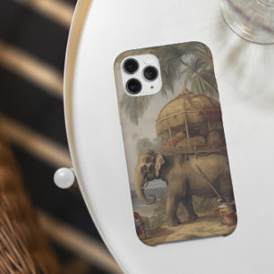 Vintage botanical scene elephant with howdah too iPhone 11 pro case