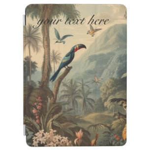 Vintage botanical scene of Toucans and flowers iPad Air Cover