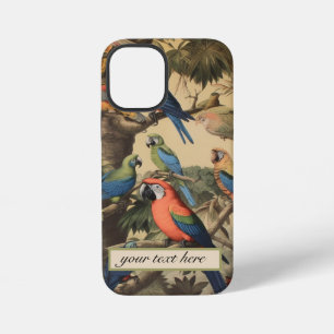 Vintage botanical scene parrots customisable  iPhone 12 mini case