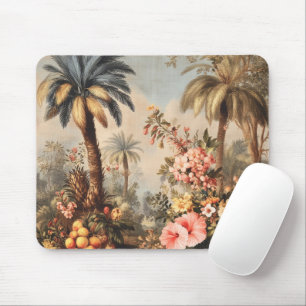 Vintage Botanical Scene with Palms Mouse Mat