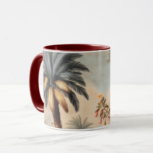 Vintage Botanical Scene with Palms Mug (Front Left)
