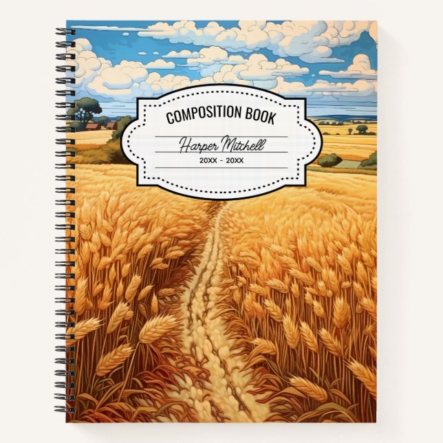 Vintage Botanical Scenery Composition Notebook (Front)