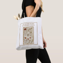 Vintage Botanical Specimen Dark Academia Tote Bag