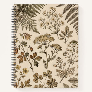 Vintage Botanical Specimen Herbs Wall Art Print Notebook