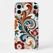 Vintage Botanical Swirl Floral Pattern