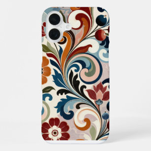Vintage Botanical Swirl Floral Pattern iPhone 16 Plus Case
