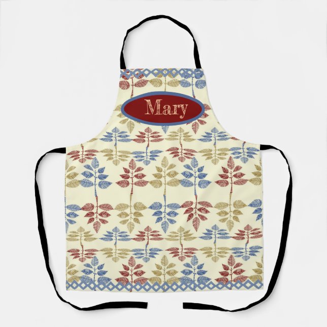 vintage botanical tapestry apron (Front)