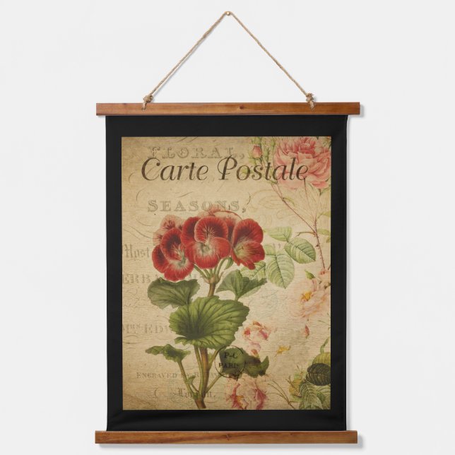 Vintage Botanical Tapestry - Pelargonium (Front)
