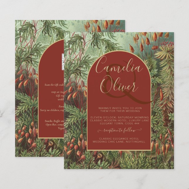 Vintage Botanical Terracotta Florals Arch WEDDING (Front/Back)