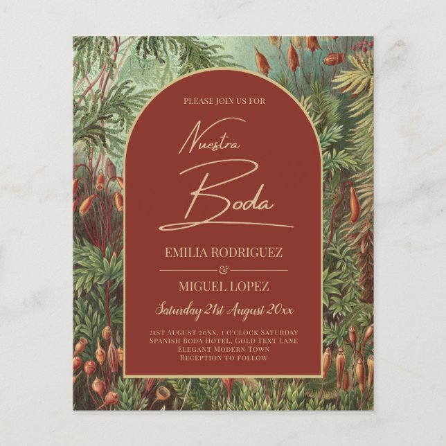 Vintage Botanical Terracotta Florals Arch WEDDING Flyer (Front)