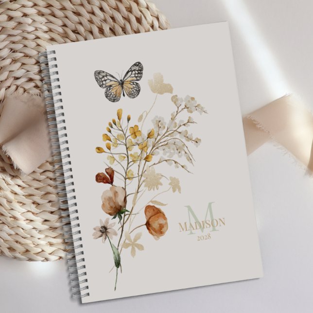 Vintage Botanical Tiny Floral Monogram Planner (Creator Uploaded)