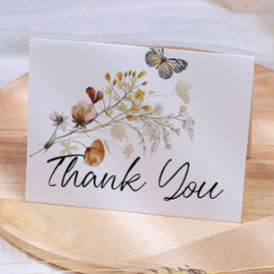Vintage Botanical Tiny Floral Thank You Card